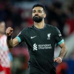 Mohamed Salah celebrujący gola z Gironą