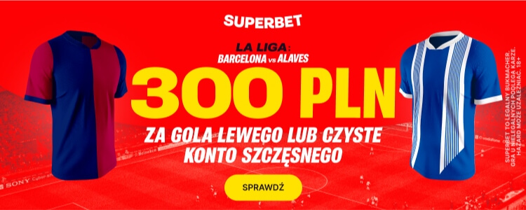 Baner Superbet promocja na mecz Barcelona - Alaves