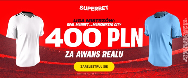 Superbet baner na awans Realu z starciu z Manchesterem City