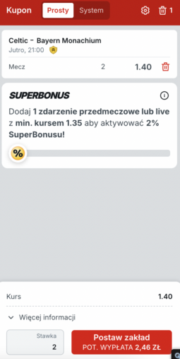 Kupon Superbet na Bayern
