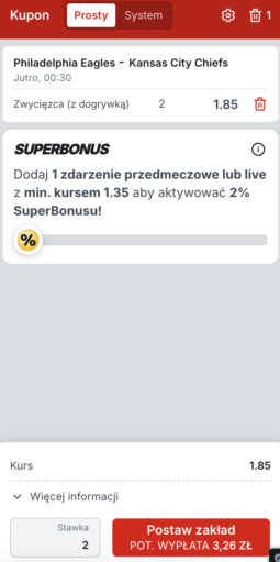 Superbet kupon na Super Bowl