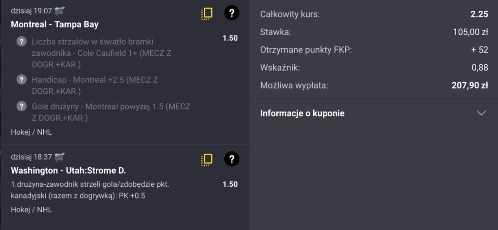 KUPON NHL FORTUNA