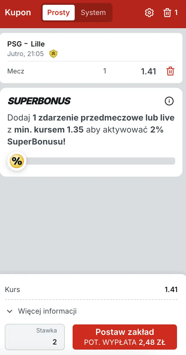 Superbet kupon na PSG - Lille