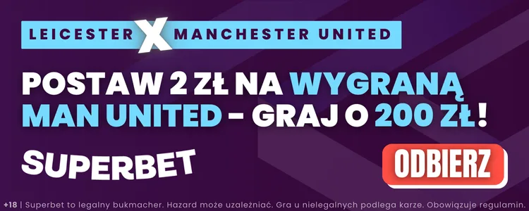 baner na zasilacz Leicester - Manchester United