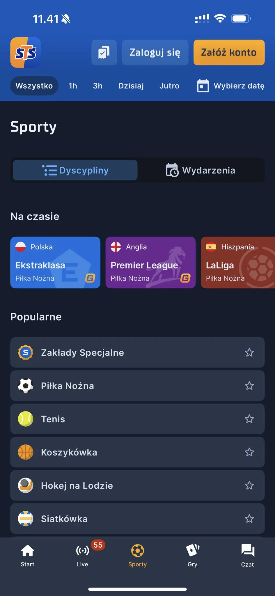 Aplikacja STS - zakłady