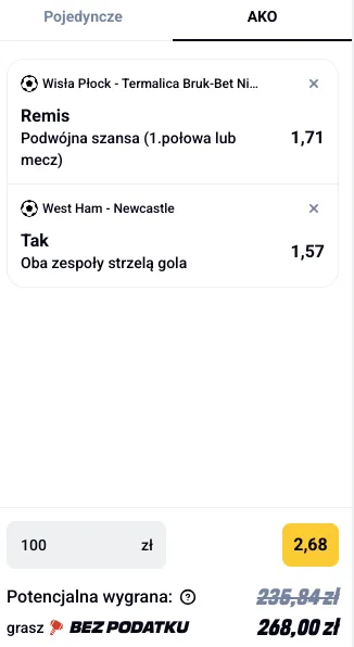 Propozycja kuponu w Betclic