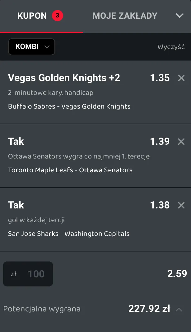 KUPON NHL BETTERS