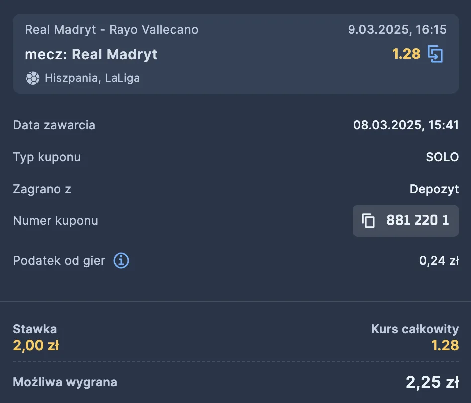 STS kupon na Real Madryt - Vallecano