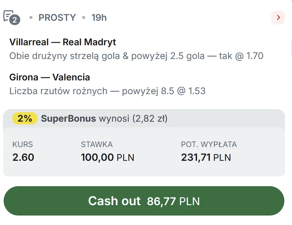 propozycja kuponu Superbet