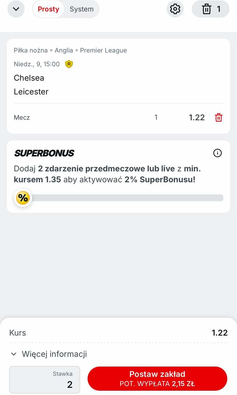 kupon na zasilacz Chelsea - Leicester