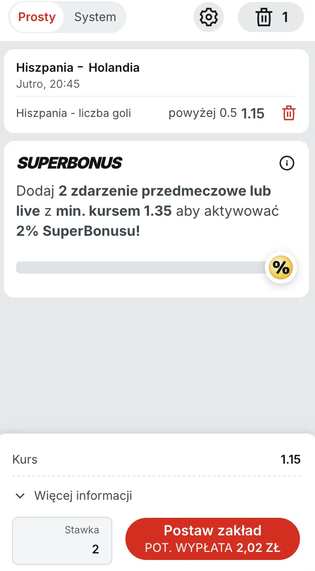 Kupon Superbet na Hiszpania - Holandia