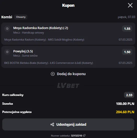 LVBet, double, kupon, TauronLiga, siatkówka