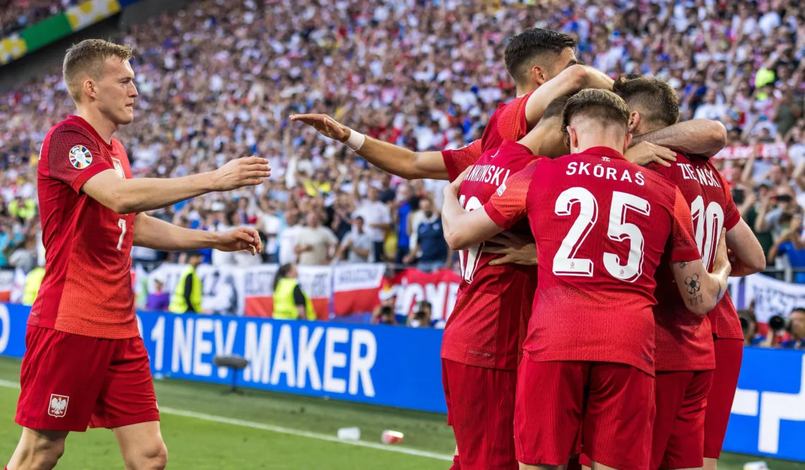 Reprezentacja Polski gol vs Francja radość