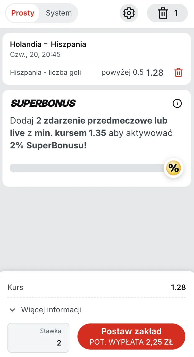 Kupon Superbet na Holandia - Hiszpania