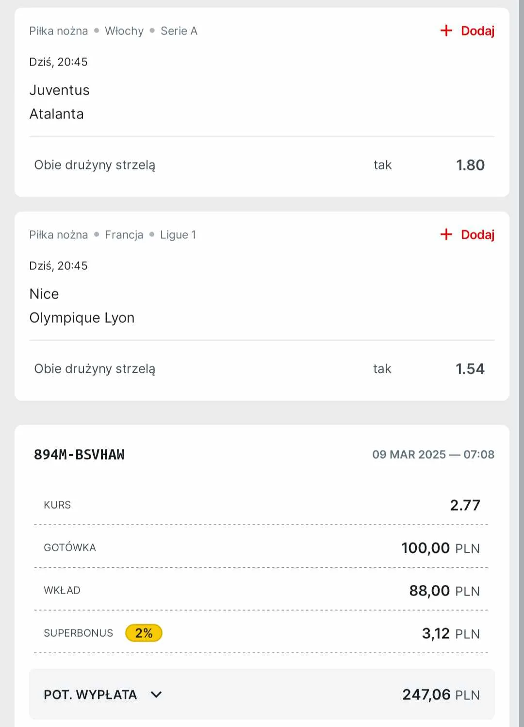 Kupon double Serie A Ligue 1 9 marca Superbet