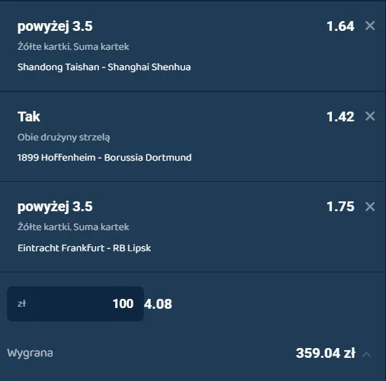 Kupon Chiny i Bundesliga 26.04.