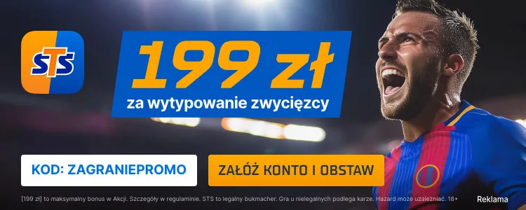 199 zł od STS za typ w meczu FC Barcelona - Inter Mediolan