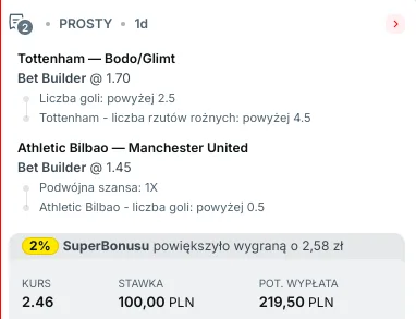 Propozycja kuponu w Superbet