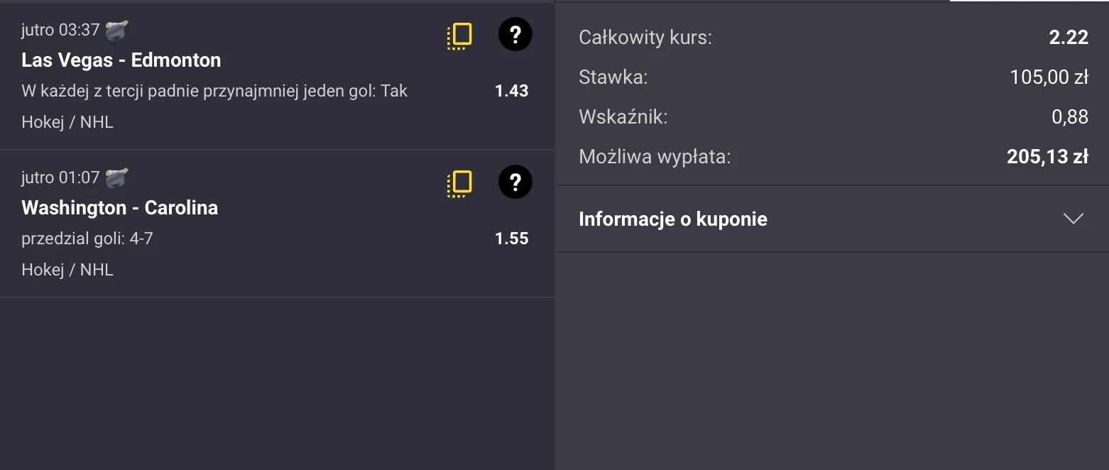 KUPON NHL FORTUNA