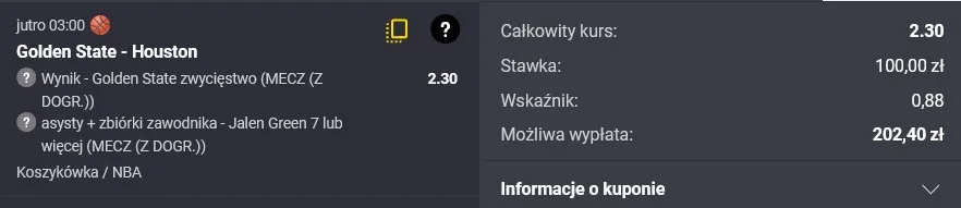 Kupon NBA w Fortunie w dniu 02.05.2025