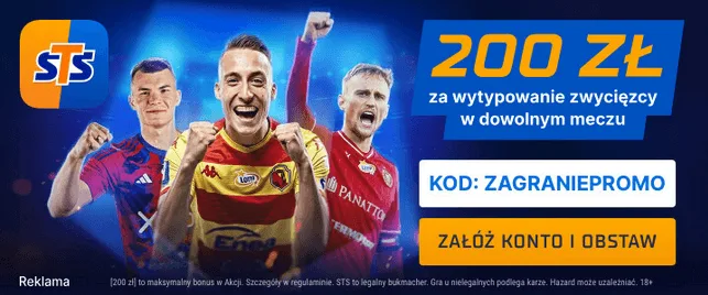 baner 200 zł od STS za typ na zwycięzcę w meczu Ekstraklasy