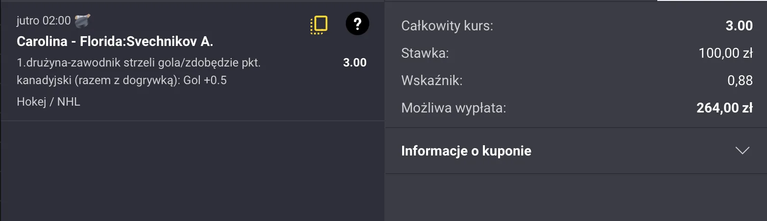 KUPON NHL FORTUNA