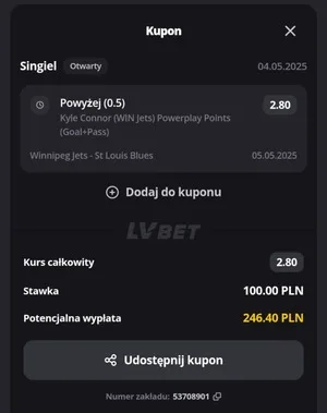 Kupon LvBet Zagranie