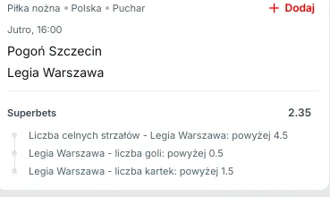 Propozycja kuponu w Superbet