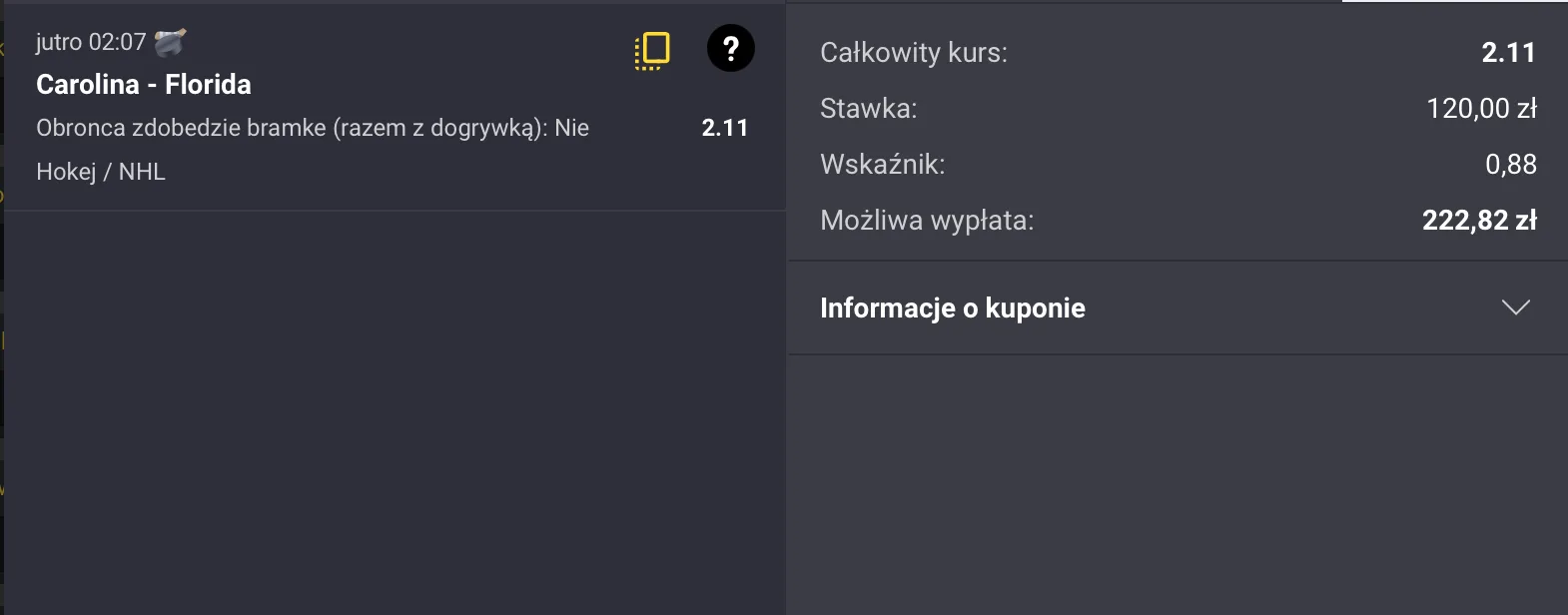 KUPON NHL
