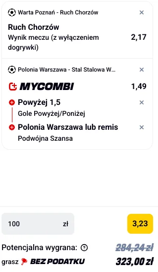 Propozycja kuponu w Betclic