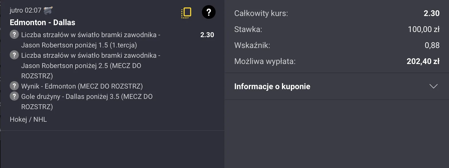 KUPON NHL