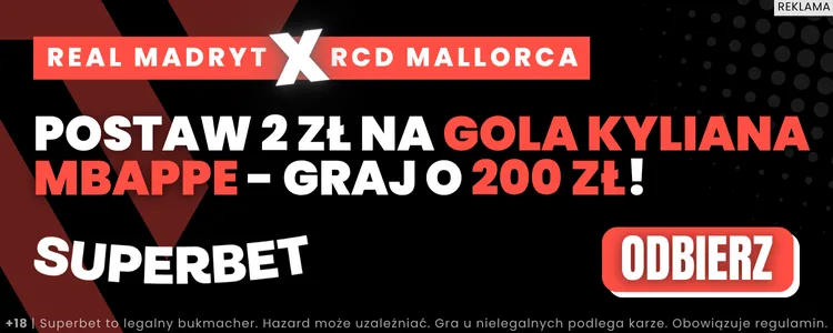 Baner Superbet na gola Mbappe