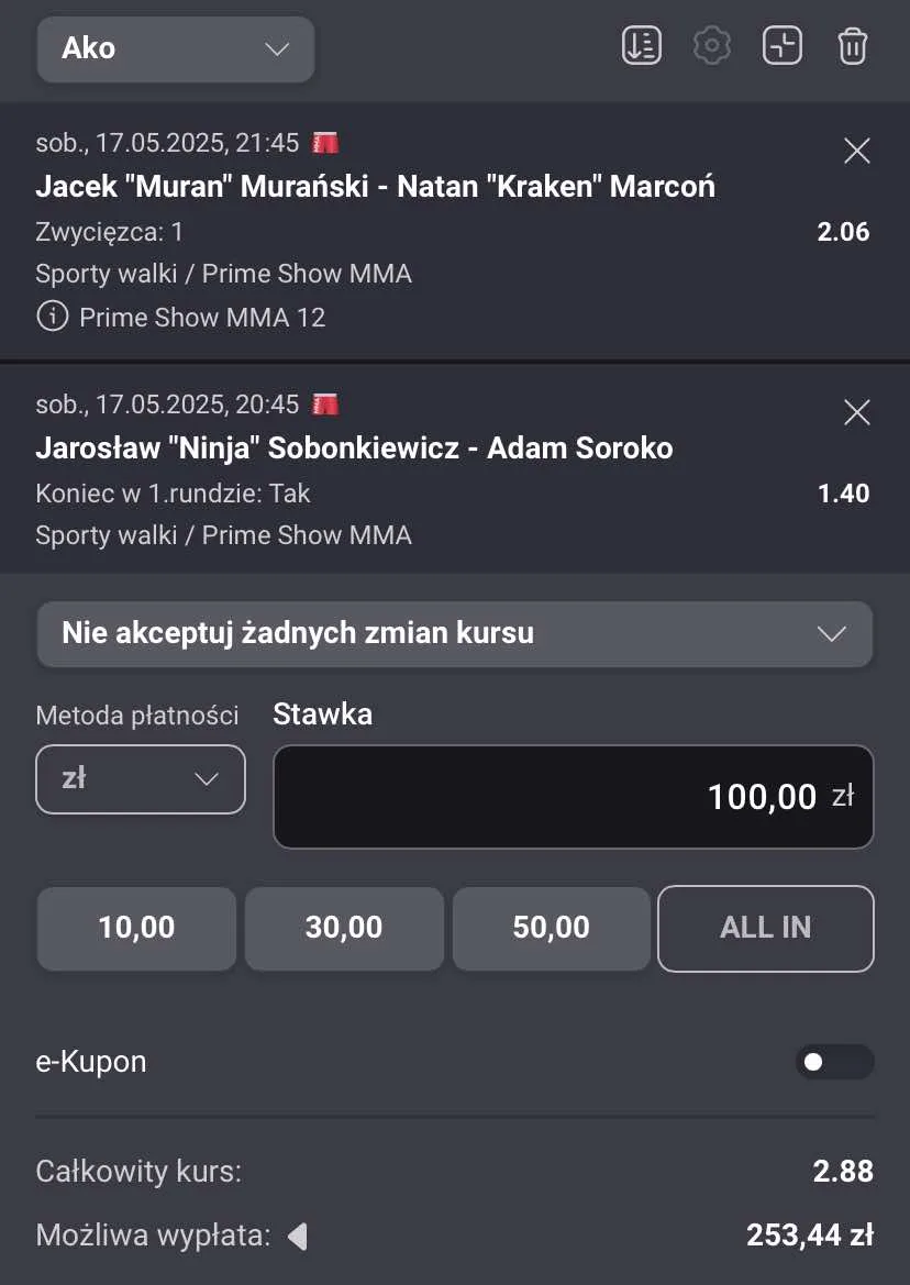 kupon na Prime MMA 12
