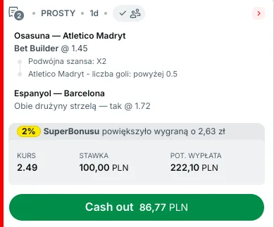 Propozycja kuponu w Superbet