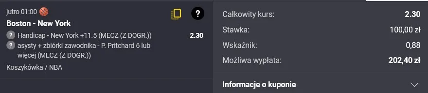 Kupon NBA w Frotunie w dniu 14.05.2025