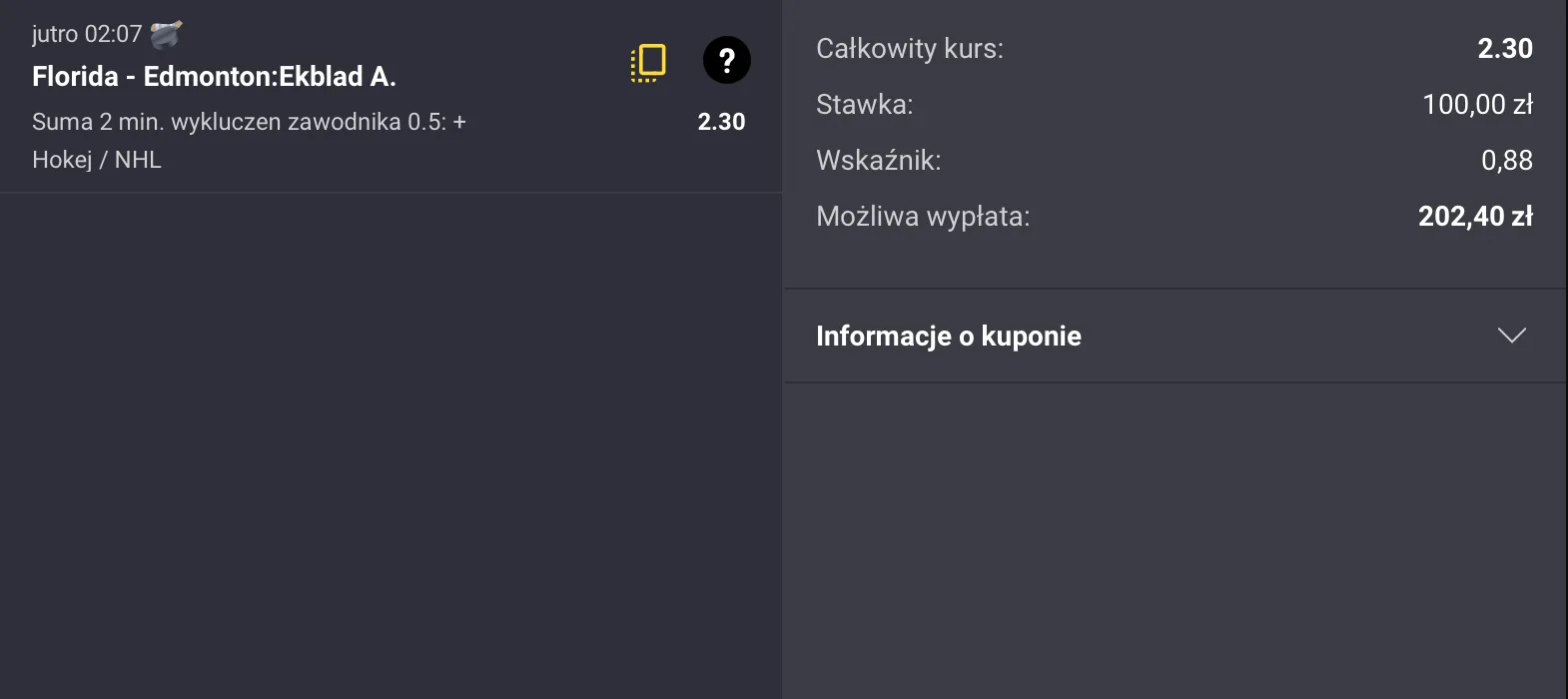 KUPON FORTUNA NHL