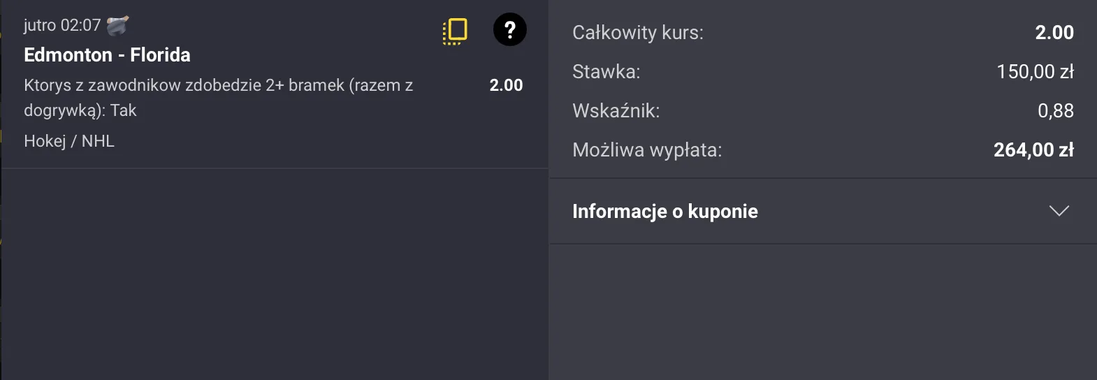KUPON NHL FORTUNA