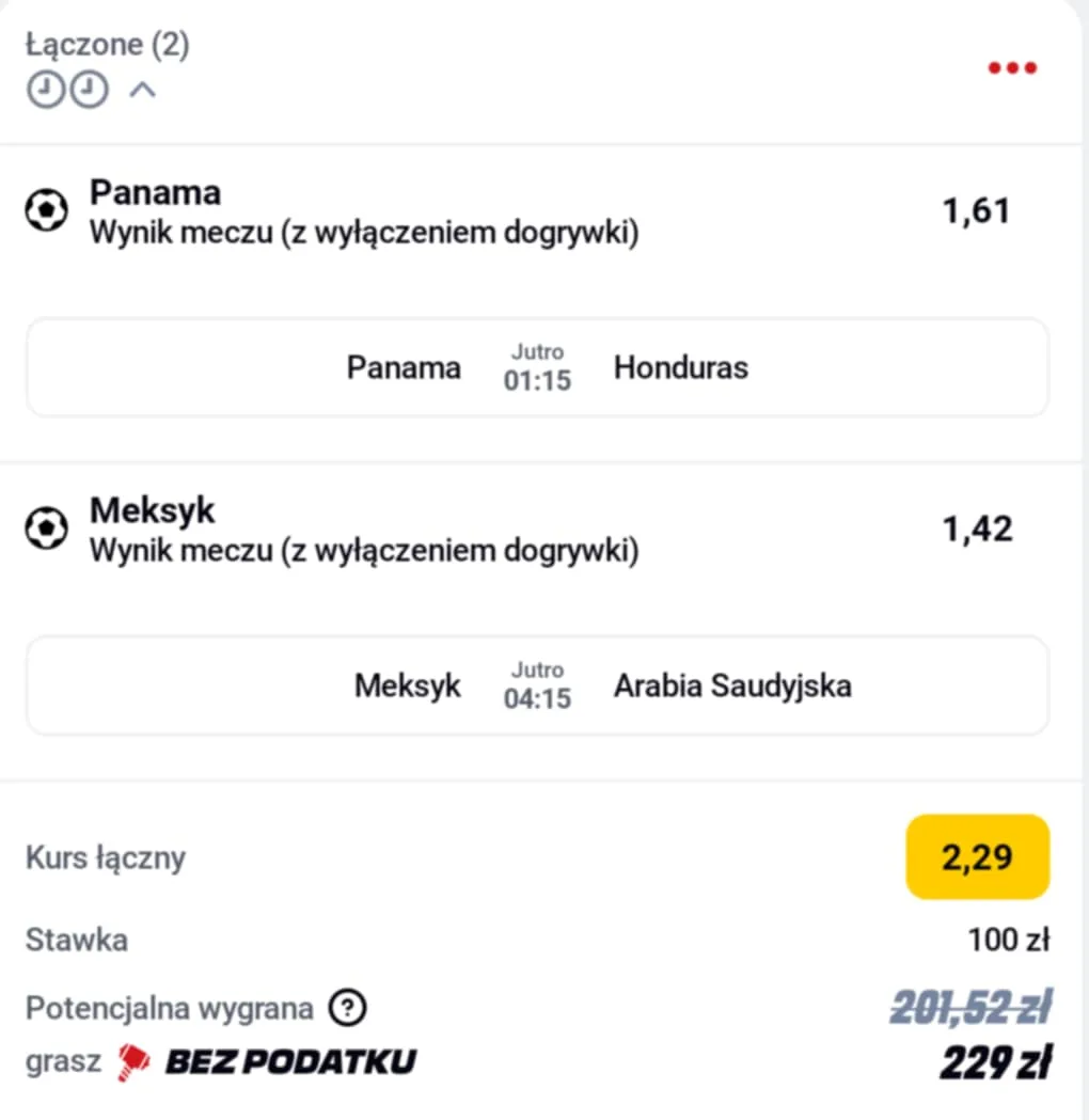 Kupon double Gold Cup 28.06.2025