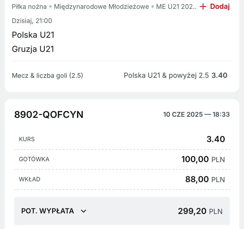 kupon na Euro U21 11.06