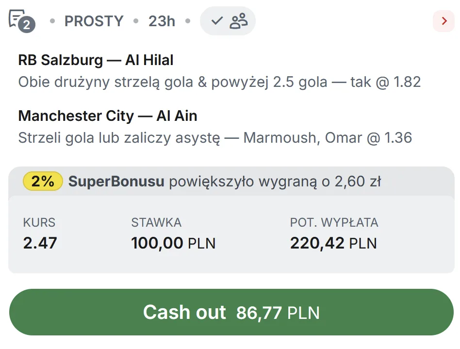 propozycja kuponu Superbet