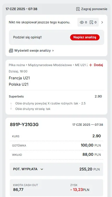 Kupon Superbet Polska 17.06.