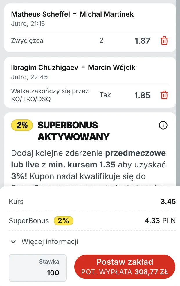 Kupon Superbet na KSW 108
