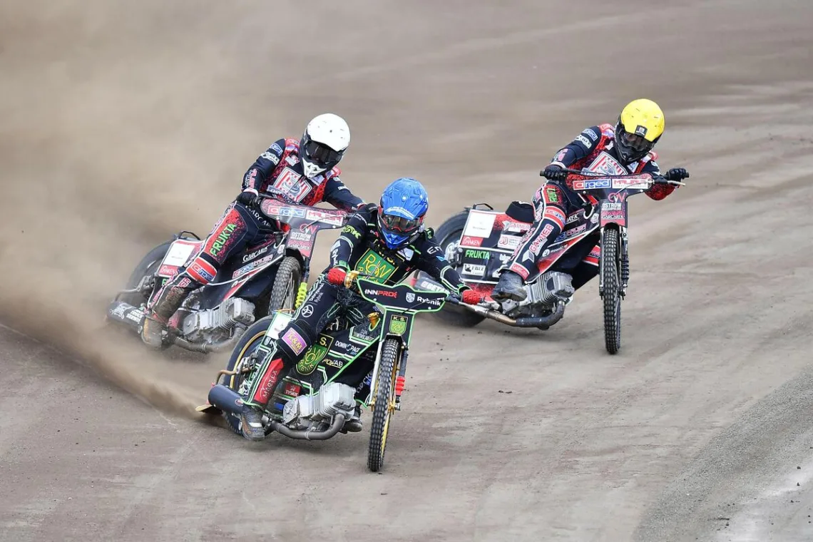 Rybnik Metalkas 2 Druga Ekstraliga Sezon 2024 Innpro ROW Rybnik - Arged Malesa Ostrow N/z Wiktor Jasinski Norick Bloedorn Gleb Czugunow