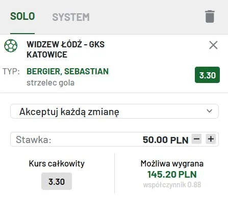Kupon TOTALBET Bergier