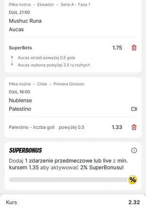 Kupon Superbet Zagranie