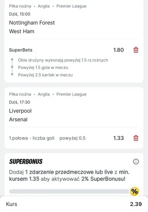 Kupon Superbet Zagranie