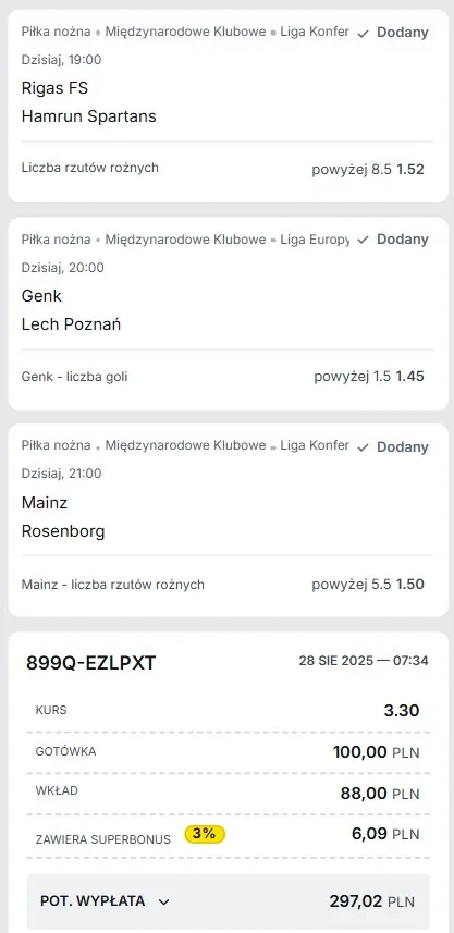 Kupon LE i LK 28.08.
