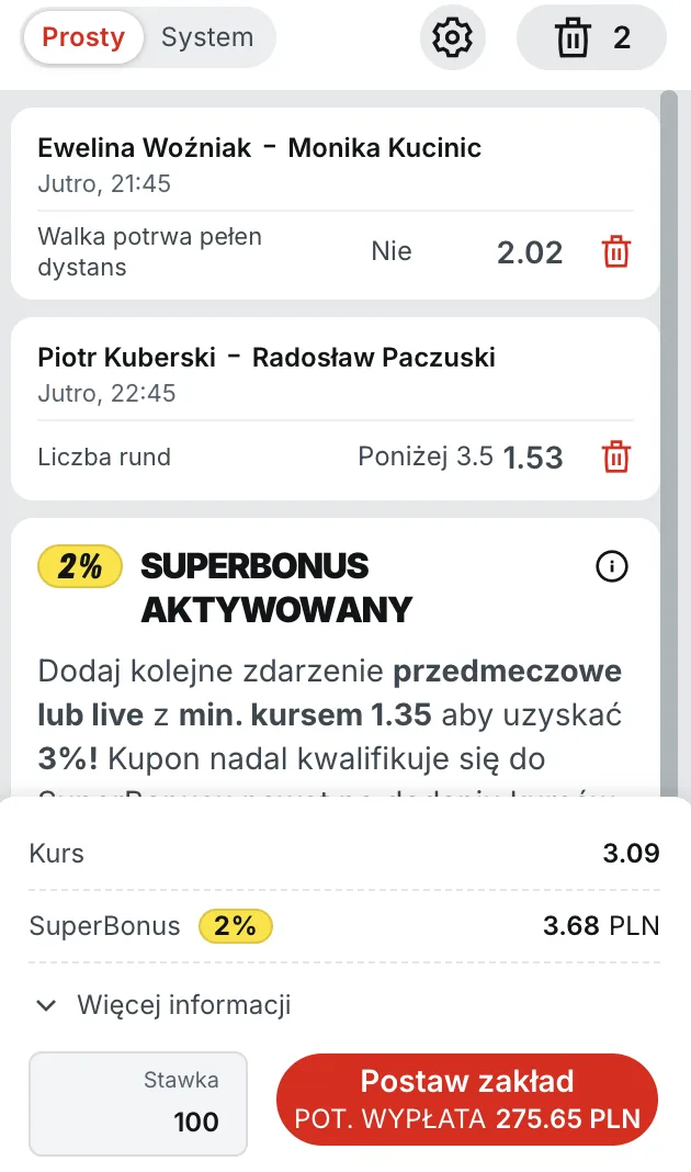 KSW 109 kupon Superbet
