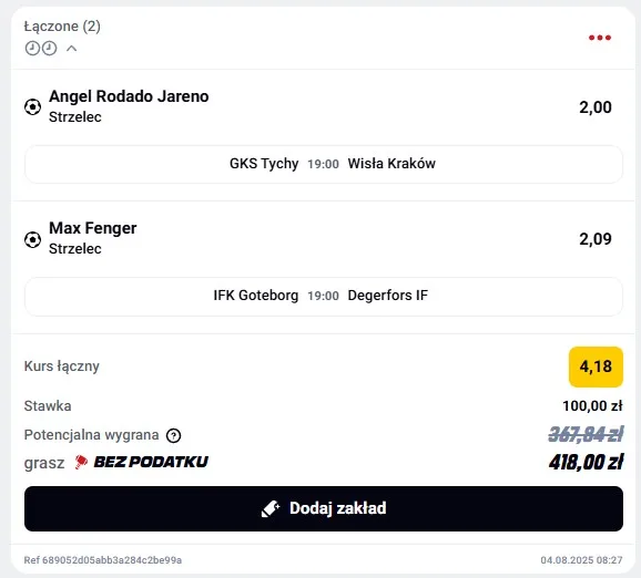Kupon Betclic 04.08.