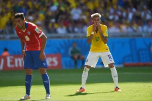 Neymar podczas meczu Brazylia Chile